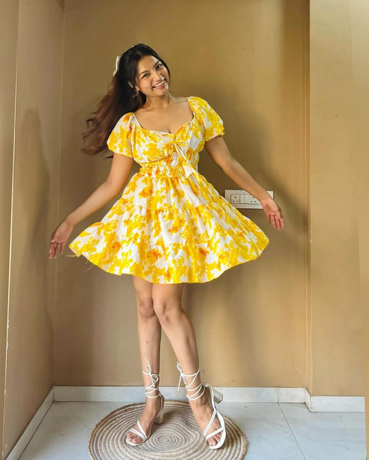 Trendy Bollywood Floral Frock